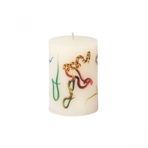 Lumanare multicolora din fibre naturale 10 cm Snakes White Seletti