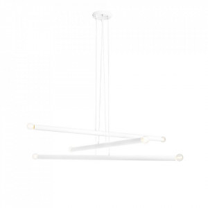 Lustra alba din metal cu 6 becuri Tubo Quiet Object