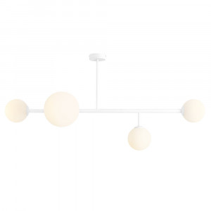 Lustra alba din sticla cu 4 becuri Dione Quiet Object