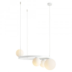 Lustra alba din sticla cu 4 becuri Garda Ring Quiet Object
