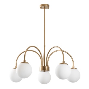 Lustra aurie din metal cu 5 becuri Sferıs The Home Collection