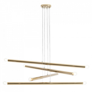 Lustra aurie din metal cu 8 becuri Tubo Quiet Object