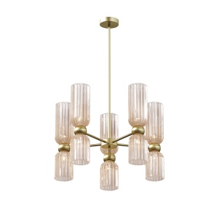 Lustra aurie/roz din metal cu 10 becuri Antic Maytoni