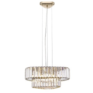 Lustra aurie/transparenta din metal cu 4 becuri Helios Max Zuma Line