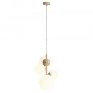 Lustra bej/alba din sticla cu 4 becuri Bloom Quiet Object