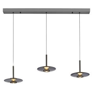 Lustra gri din sticla cu 6 LED-uri Pure Vitrum Zuma Line