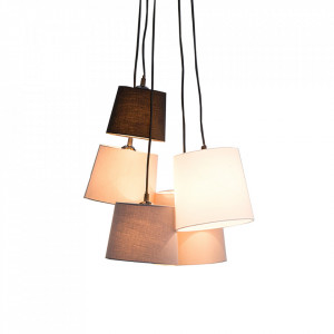 Lustra multicolora din in si metal cu 5 becuri Suspension Invicta Interior