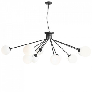Lustra neagra/alba din sticla cu 10 becuri Holm Quiet Object
