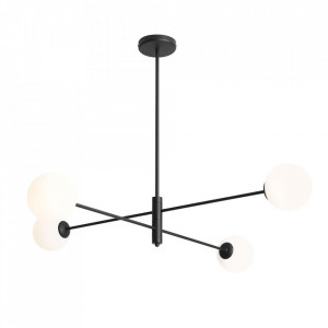 Lustra neagra/alba din sticla cu 4 becuri Homme Quiet Object