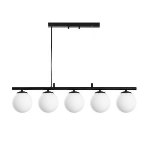 Lustra neagra din metal cu 5 becuri Dual The Home Collection
