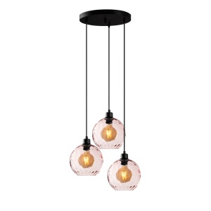 Lustra neagra/roz din metal cu 3 becuri Benek The Home Collection