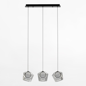 Lustra transparenta din metal cu 3 LED-uri Colore Zuma Line