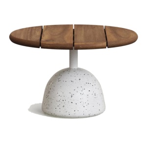 Masa cafea exterior maro/alba din lemn 43 cm Saura Kave Home