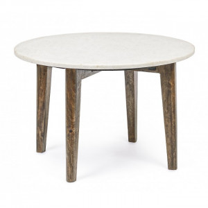 Masa de cafea alba/maro din marmura 60 cm Sylvester Bizzotto