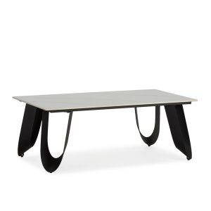 Masa de cafea alba/neagra din ceramica 65x120 cm Aila Quiet Object