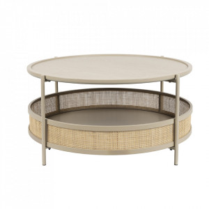 Masa de cafea crem din ratan 80 cm Makoto Quiet Object