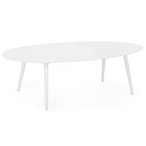 Masa de cafea exterior alba din metal 75x120 cm Ridley Bizzotto