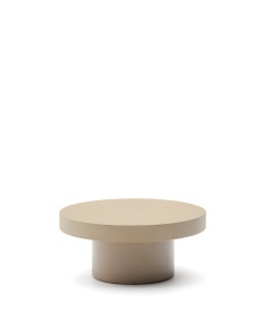 Masa de cafea exterior bej din ciment 66 cm Aiguablava Kave Home