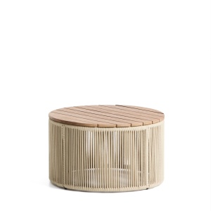Masa de cafea exterior ecru din metal 60 cm Dandara Kave Home