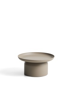 Masa de cafea exterior grej din metal 70 cm Arcola Kave Home
