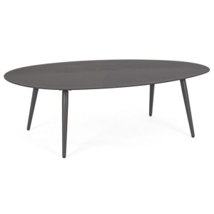 Masa de cafea exterior gri carbune din metal 75x120 cm Ridley Bizzotto