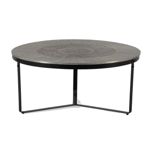 Masa de cafea maro alama din metal 90 cm Clarisa Quiet Object