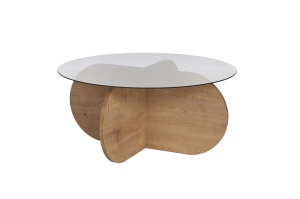 Masa de cafea maro din sticla 75 cm Aeris Nordure