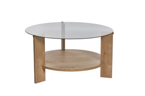 Masa de cafea maro din sticla 75 cm Clara Nordure