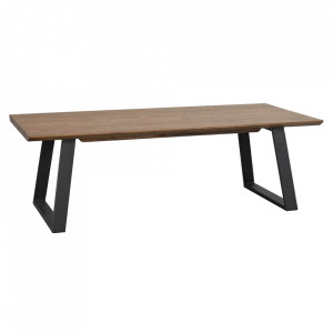 Masa de cafea maro/neagra din metal si lemn 65x140 cm Melville Rowico Home