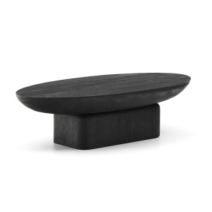 Masa de cafea neagra din lemn 70x140 cm Ovak Kave Home