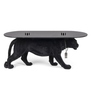 Masa de cafea neagra din sticla 40x90 cm Dope As Hell Bold Monkey