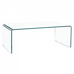 Masa de cafea transparenta din sticla 60x120 cm Iride Line Bizzotto