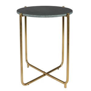 Masa de cafea verde/maro alama din marmura 45 cm Timpa Marble Quiet Object