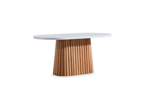 Masa dining alb/maro din lemn 90x150 cm Soho The Home Collection