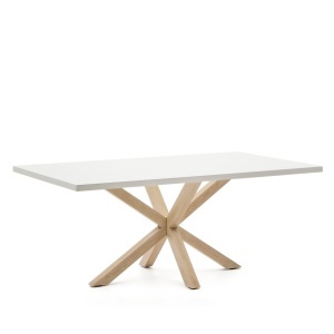 Masa dining alba din metal 100x200 cm Argo Kave Home