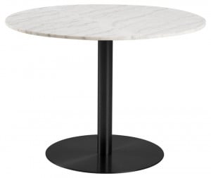 Masa dining alba/neagra din marmura 105 cm Corby Quiet Object