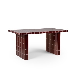 Masa dining alba/rosu burgund 90x160 cm Mosaico Quiet Object