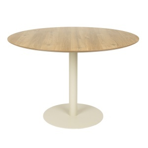 Masa dining bej din metal 110 cm Steven Quiet Object
