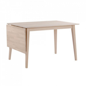 Masa dining extensibila crem/alba din lemn de stejar 80x120(165) cm Filippa Rowico Home