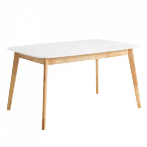 Masa dining extensibila din lemn 90x(140)180 cm Kenna Somcasa