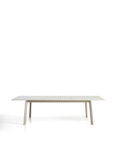 Masa dining extensibila exterior ecru din metal 100x205(287) cm Brela Kave Home