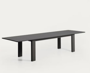 Masa dining extensibila exterior gri grafit din metal 100x233(350) cm Livorno Kave Home