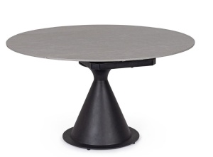 Masa dining extensibila exterior gri/neagra din metal 85(135) cm Jonni Bizzotto