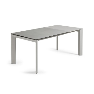 Masa dining extensibila gri din metal 80x120(180) cm Axis Kave Home