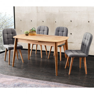 Masa dining extensibila maro deschis 80x130(160) cm Retro The Home Collection