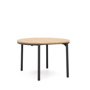 Masa dining extensibila maro/neagra din metal 120(200) cm Montuiri Kave Home