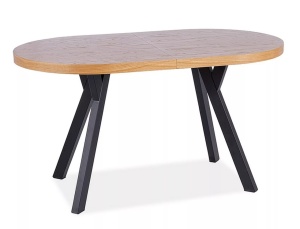 Masa dining extensibila maro/neagra din metal 80x140(272) cm Domingo The Home Collection