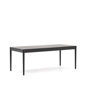 Masa dining extensibila neagra din lemn 90x200(280) cm Lenon Kave Home