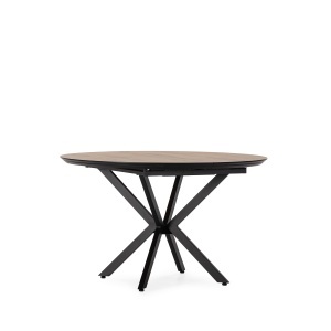 Masa dining extensibila neagra/maro din lemn 126(160) cm Naira Quiet Object