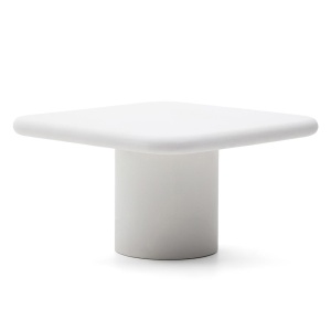 Masa dining exterior alba din ciment 135x135 cm Addaia Kave Home